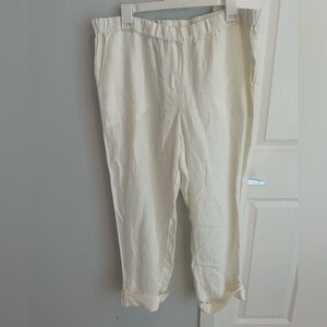 J. Jill PureJill Linen Pants with cuffable hem, size L